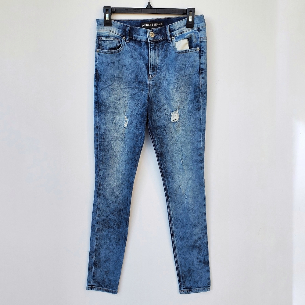 EXPRESS Hi Rise Jegging Jeans Acid Wash Size 6R Like NEW!